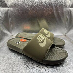 Size 11 Nike Victori One Womens Army Green Slip On Slide Sandals FQ7416-200